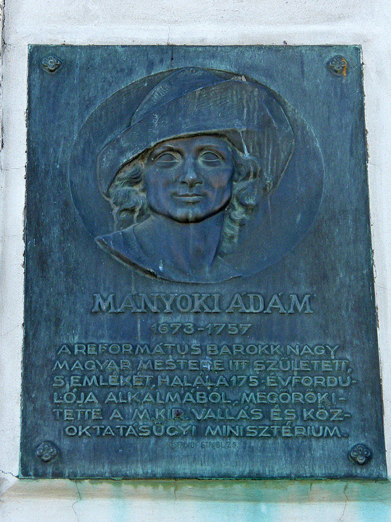 Emléktábla a Mányoki emlékház falán